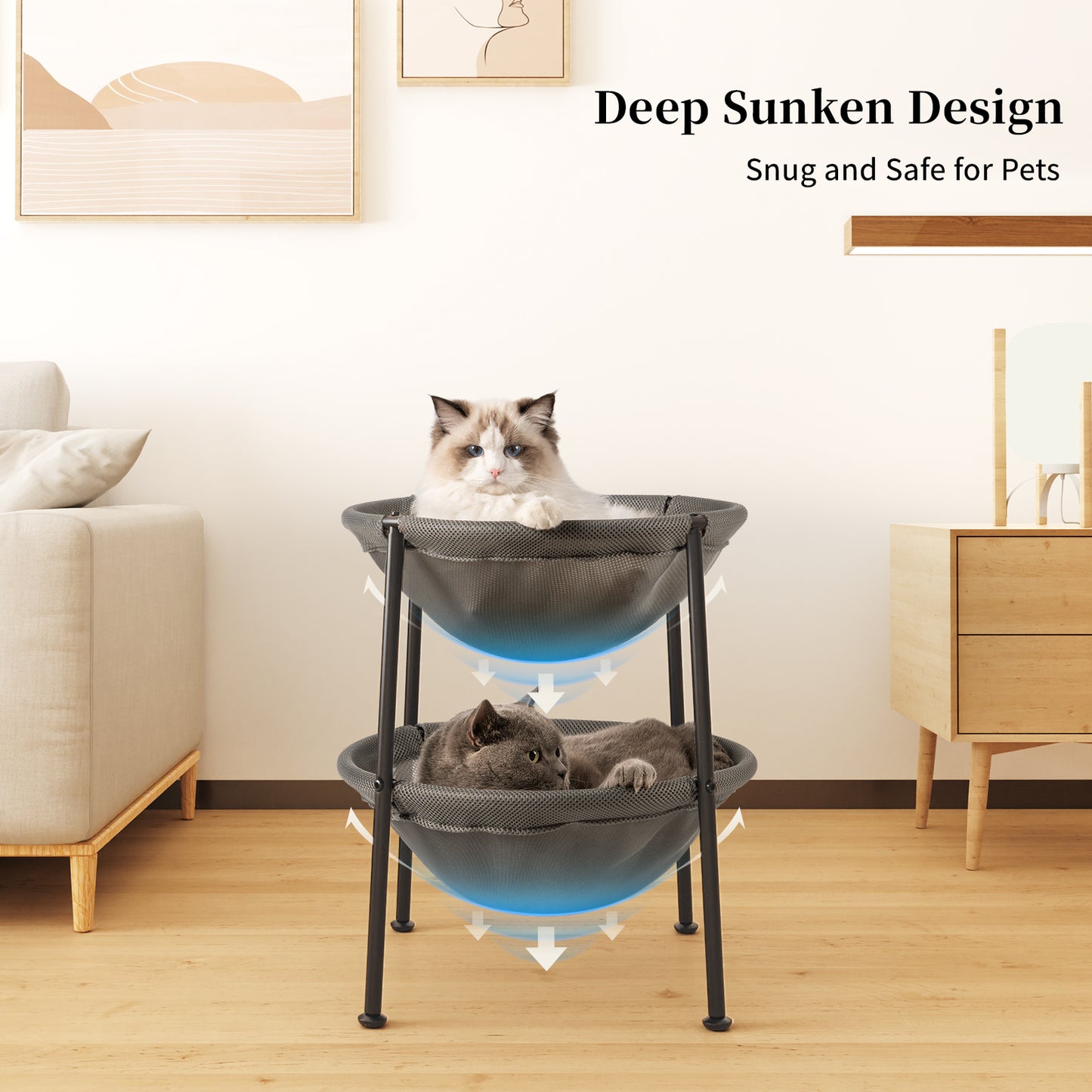 Grey Double Cat Bed