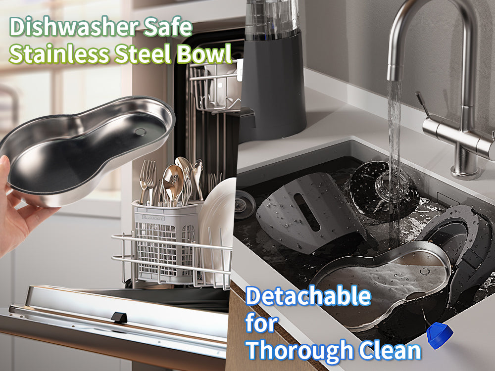 4L Cat Water Dispenser with Placemat and Stainless Steel Bowl