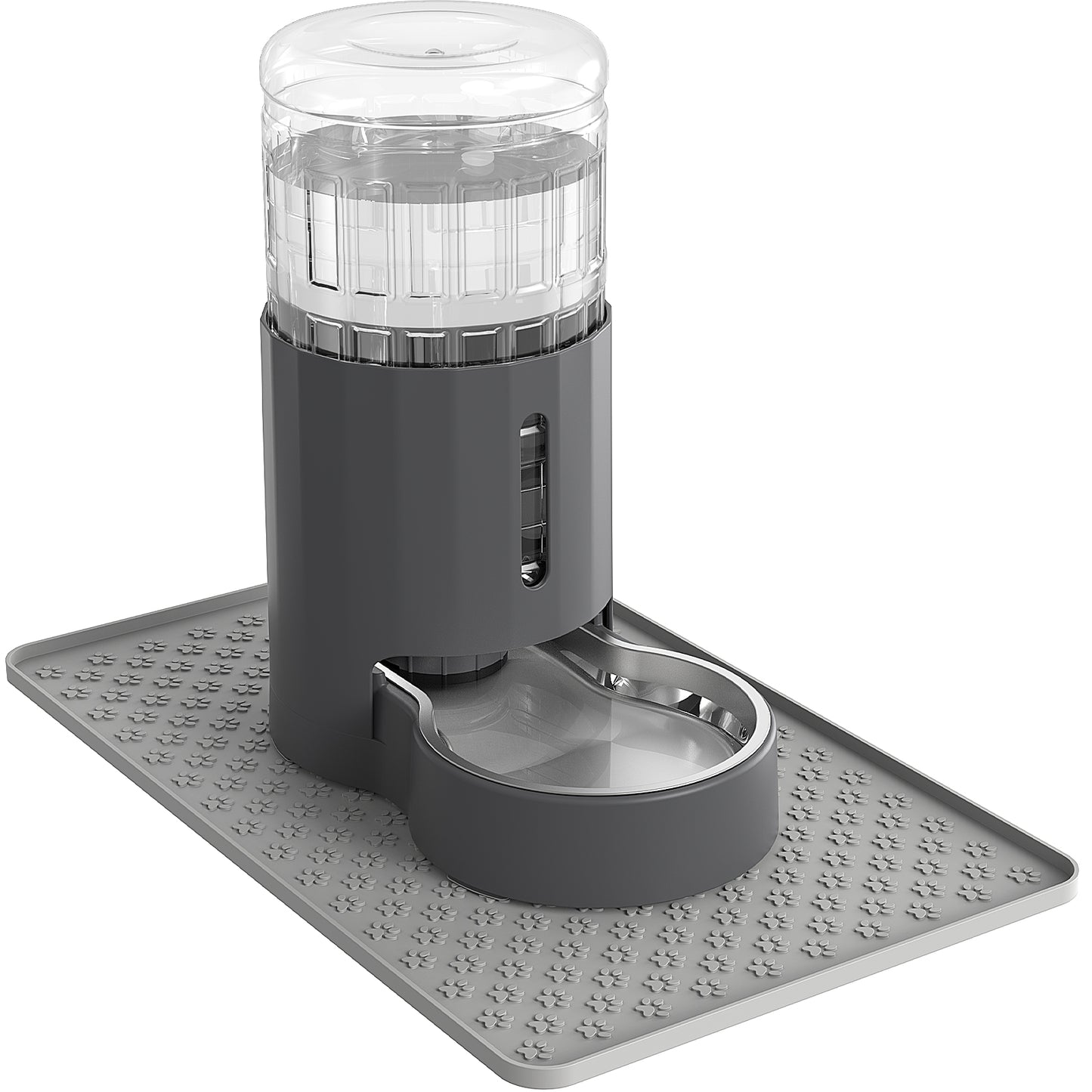 4L Cat Water Dispenser with Placemat and Stainless Steel Bowl