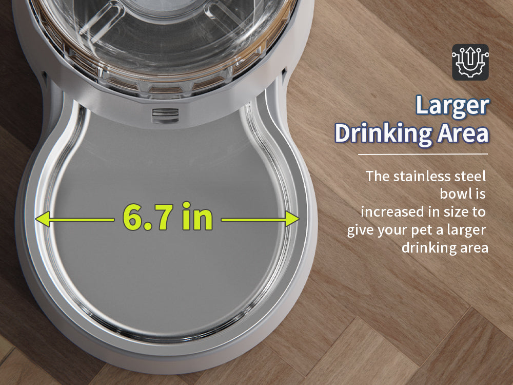 4L Cat Water Dispenser with Placemat and Stainless Steel Bowl