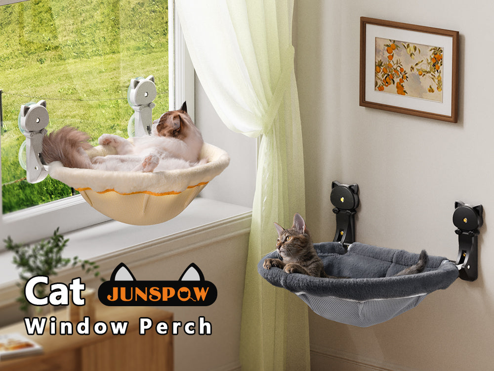 Foldable & Stable Cat Hammocks for Overlooking, Sunbathing and Climbing - Maximum Hold Up to 40lb