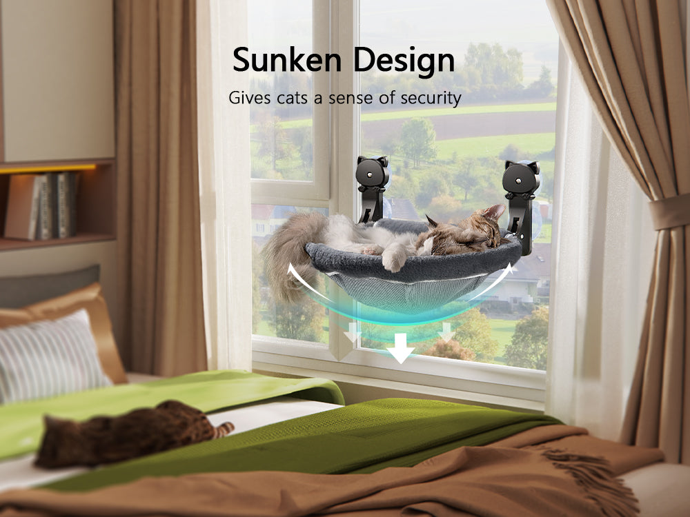 Foldable & Stable Cat Hammocks for Overlooking, Sunbathing and Climbing - Maximum Hold Up to 40lb