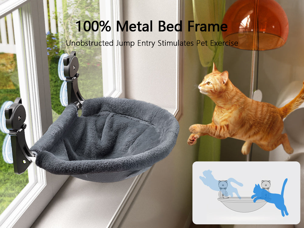 Foldable & Stable Cat Hammocks for Overlooking, Sunbathing and Climbing - Maximum Hold Up to 40lb