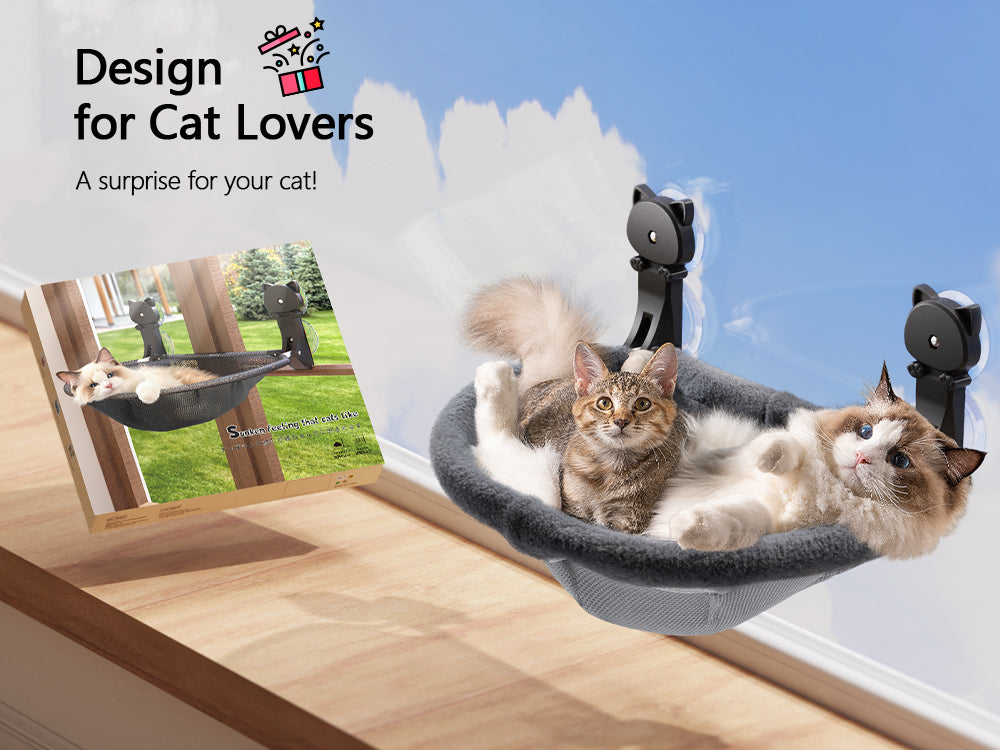 Foldable & Stable Cat Hammocks for Overlooking, Sunbathing and Climbing - Maximum Hold Up to 40lb