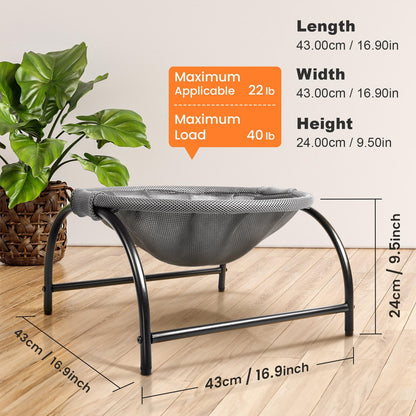 Elevated Cat Bed Hammock Whole Wash Stable & Breathable Easy Assembly Indoors Outdoors