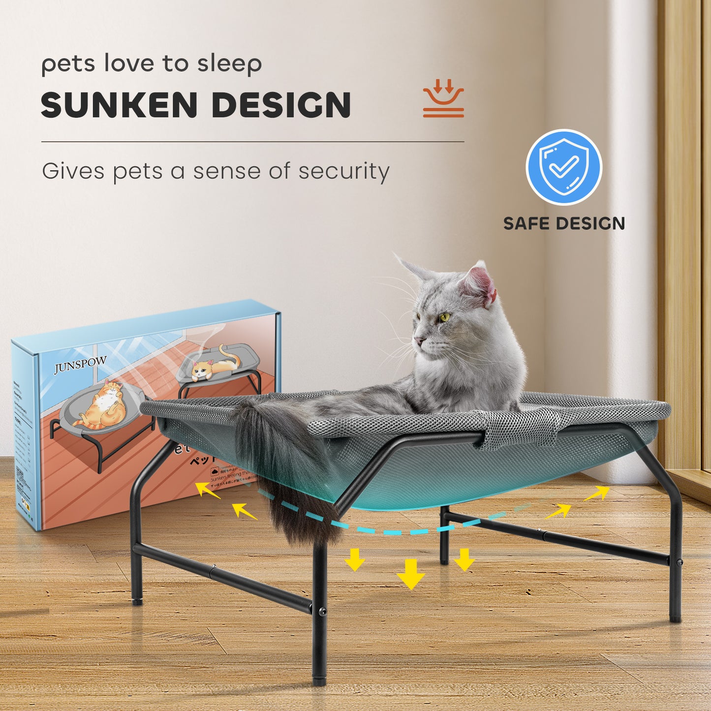 Gray Square Pet Bed [Large]