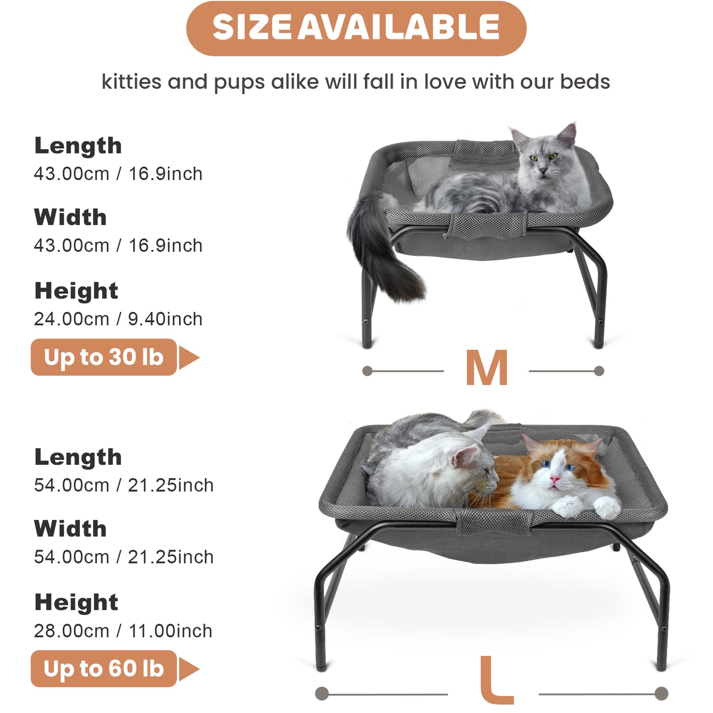 Gray Square Pet Bed [Large]