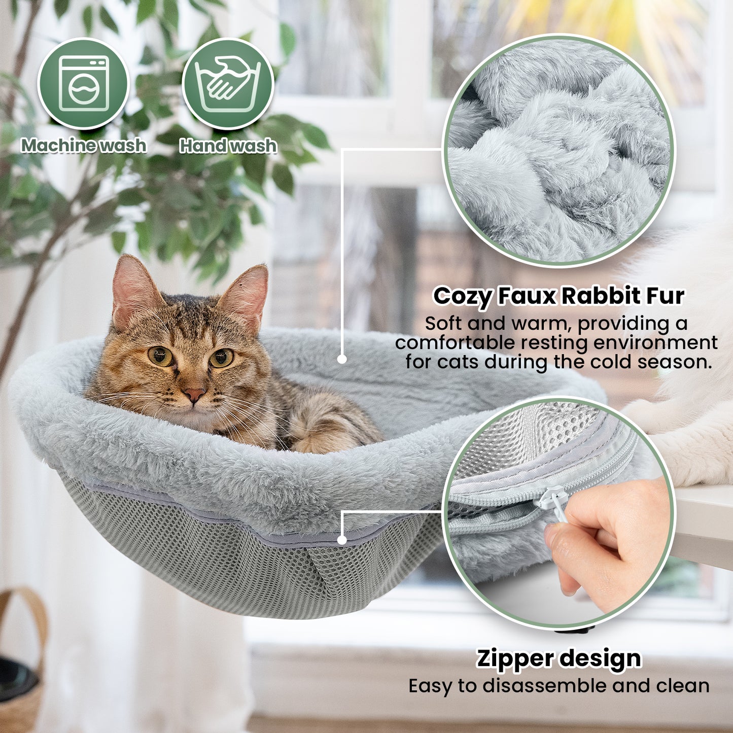 Cat Bed for Desk - Folding, Sunken Design & Space-Saving Semi-Circular Cat Bed