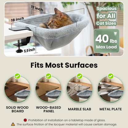 Cat Bed for Desk - Folding, Sunken Design & Space-Saving Semi-Circular Cat Bed