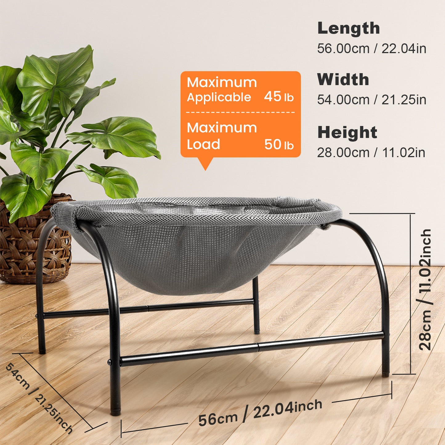 Gray Round Cat Bed [Large]