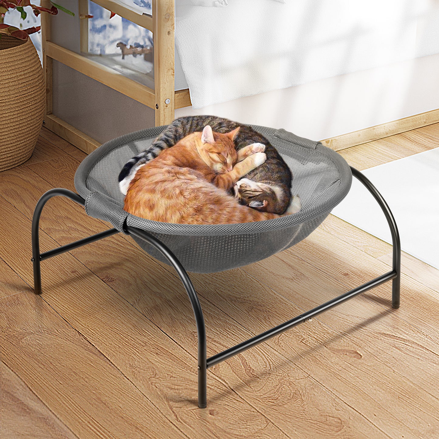 Gray Round Cat Bed [Large]