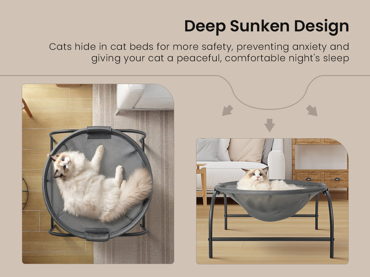 Gray Round Cat Bed [Large]