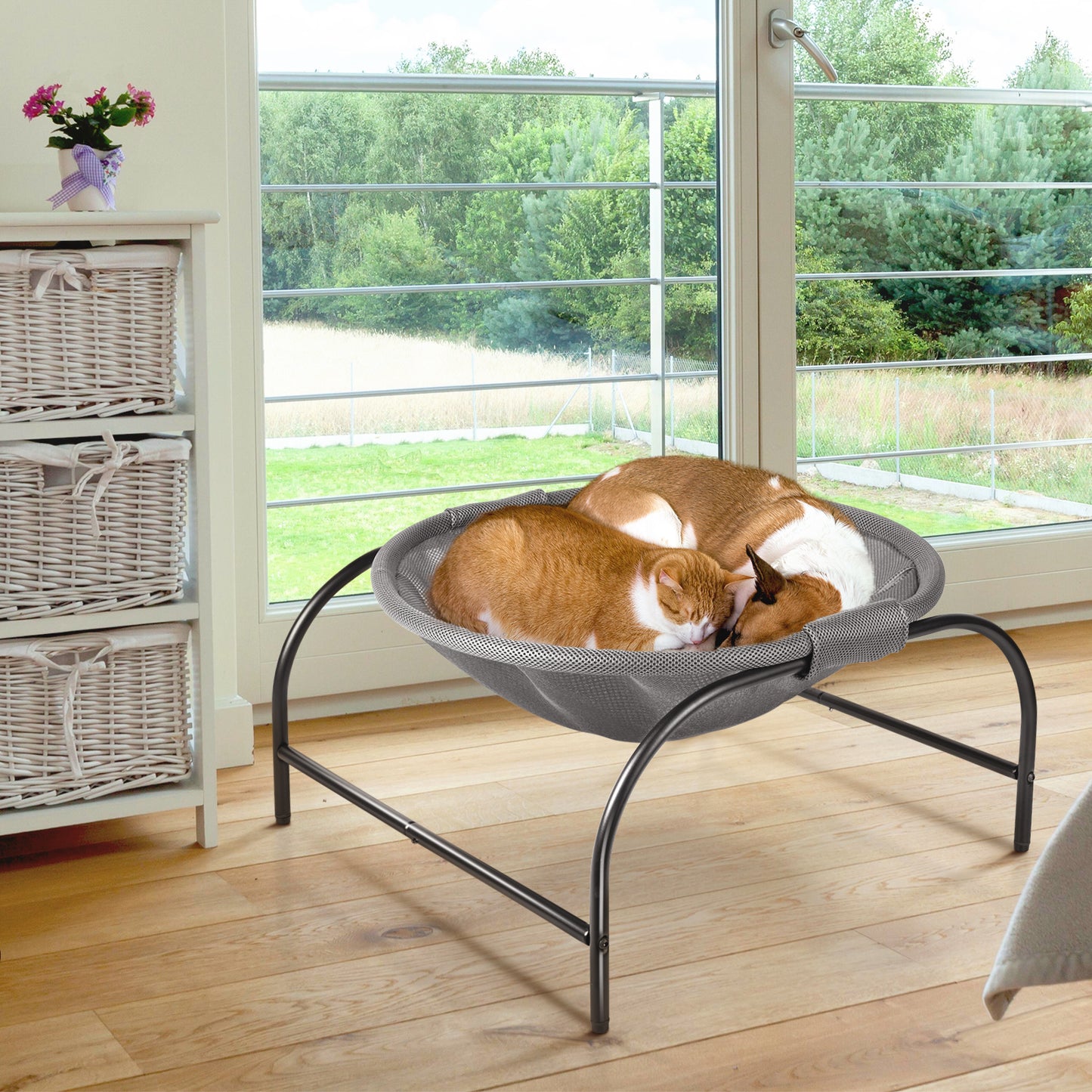 Gray Round Cat Bed [Large]
