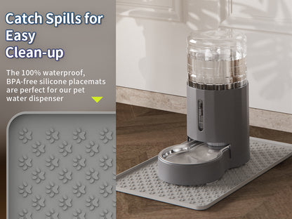 4L Cat Water Dispenser with Placemat and Stainless Steel Bowl