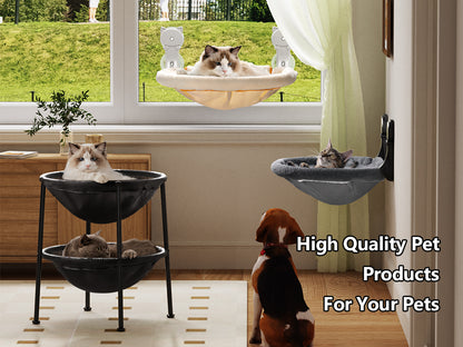 Foldable & Stable Cat Hammocks for Overlooking, Sunbathing and Climbing - Maximum Hold Up to 40lb